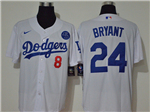 Los Angeles Dodgers #8/24 Kobe Bryant White 2020 KB Cool Base Jersey