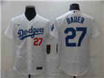 Los Angeles Dodgers #27 Trevor Bauer White Flex Base Jersey