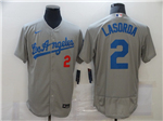 Los Angeles Dodgers #2 Tommy Lasorda Gray 2020 Flex Base Jersey