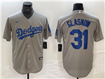 Los Angeles Dodgers #31 Tyler Glasnow Alternate Gray Jersey