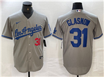 Los Angeles Dodgers #31 Tyler Glasnow Gray Limited Jersey