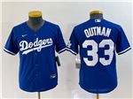 Los Angeles Dodgers #33 James Outman Youth Royal Blue Cool Base Jersey