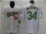 Los Angeles Dodgers #34 Fernando Valenzuela White Mexico Flag Themed World Series Jersey