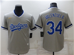 Los Angeles Dodgers #34 Fernando Valenzuela Gray Cooperstown Collection Cool Base Jersey