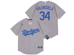 Los Angeles Dodgers #34 Fernando Valenzuela Alternate Gray 2020 Cool Base Jersey