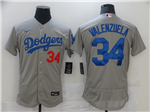 Los Angeles Dodgers #34 Fernando Valenzuela Gray Alternate Flex Base Jersey