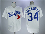 Los Angeles Dodgers #34 Fernando Valenzuela 1981 Throwback White Jersey