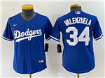 Los Angeles Dodgers #34 Fernando Valenzuela Youth Royal Blue Cool Base Jersey