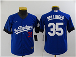 Los Angeles Dodgers #35 Cody Bellinger Youth Royal Blue 2021 City Connect Cool Base Jersey