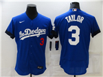 Los Angeles Dodgers #3 Chris Taylor Royal Blue 2021 City Connect Flex Base Jersey