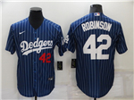 Los Angeles Dodgers #42 Jackie Robinson Blue Pinstripe Cool Base Jersey
