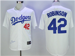 Brooklyn Dodgers #42 Jackie Robinson 1955 Throwback White Jersey