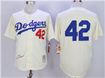 Brooklyn Dodgers #42 Jackie Robinson 1955 Throwback Cream Jersey
