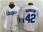 Los Angeles Dodgers #42 Jackie Robinson Women's White Cool Base Jersey