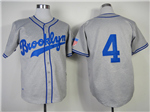Brooklyn Dodgers #4 Duke Snider 1945 Throwback Grey Jersey