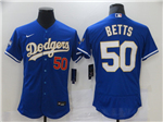 Los Angeles Dodgers #50 Mookie Betts Blue 2021 Gold Program Flex Base Jersey
