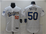 Los Angeles Dodgers #50 Mookie Betts White 2021 Gold Program Flex Base Jersey