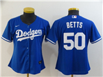 Los Angeles Dodgers #50 Mookie Betts Women's Royal Blue 2020 Cool Base Jersey
