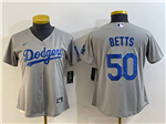 Los Angeles Dodgers #50 Mookie Betts Women's Alternate Gray 2020 Cool Base Jersey