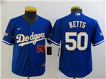 Los Angeles Dodgers #50 Mookie Betts Youth Blue 2021 Gold Program Cool Base Jersey