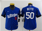 Los Angeles Dodgers #50 Mookie Betts Youth Royal Blue 2021 City Connect Cool Base Jersey