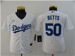 Los Angeles Dodgers #50 Mookie Betts Youth White 2020 Cool Base Jersey