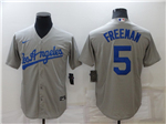 Los Angeles Dodgers #5 Freddie Freeman Gray Cool Base Jersey