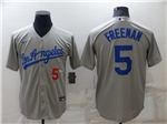 Los Angeles Dodgers #5 Freddie Freeman Gray Cool Base Jersey