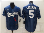 Los Angeles Dodgers #5 Freddie Freeman Blue Pinstripe Cool Base Jersey