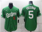Los Angeles Dodgers #5 Freddie Freeman Green Saint Patrick's Day Jersey