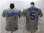 Los Angeles Dodgers #5 Freddie Freeman Gray Alternate Flex Base Jersey