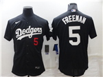 Los Angeles Dodgers #5 Freddie Freeman Black Turn Back The Clock Flex Base Jersey