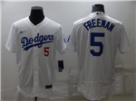 Los Angeles Dodgers #5 Freddie Freeman White Flex Base Jersey