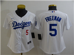 Los Angeles Dodgers #5 Freddie Freeman Women's White Cool Base Jersey