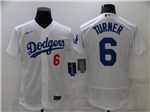 Los Angeles Dodgers #6 Trea Turner White Flex Base Jersey