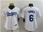 Los Angeles Dodgers #6 Trea Turner Women's White Cool Base Jersey