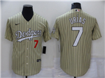 Los Angeles Dodgers #7 Julio Urias Gold Pinstripe Cool Base Jersey