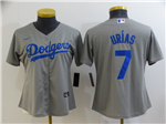 Los Angeles Dodgers #7 Julio Urias Women's Alternate Gray Cool Base Jersey