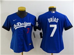 Los Angeles Dodgers #7 Julio Urias Women's Royal Blue 2021 City Connect Cool Base Jersey