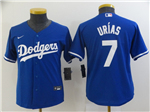 Los Angeles Dodgers #7 Julio Urias Youth Royal Blue Cool Base Jersey