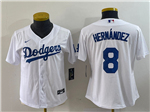 Los Angeles Dodgers #8 Enrique Hernandez Women's White Cool Base Jersey