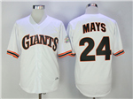 San Francisco Giants #24 Willie Mays Throwback White Jersey