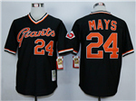San Francisco Giants #24 Willie Mays Throwback Black Jersey