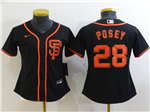 San Francisco Giants #28 Buster Posey Women's Black Cool Base Jersey