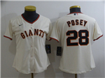 San Francisco Giants #28 Buster Posey Women's Cream Cool Base Jersey