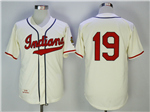 Cleveland Indians #19 Bob Feller 1948 Throwback Cream Jersey