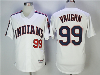 Cleveland Indians #99 Rick Vaughn Throwback White Jersey