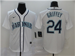 Seattle Mariners #24 Ken Griffey Jr. White Cool Base Jersey