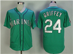 Seattle Mariners #24 Ken Griffey Jr. 1995 Throwback Green Jersey