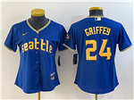 Seattle Mariners #24 Ken Griffey Women's Royal 2023 City Connect Jersey